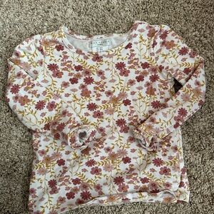 Max Studio Pink and Yellow Floral Long Sleeve Tee